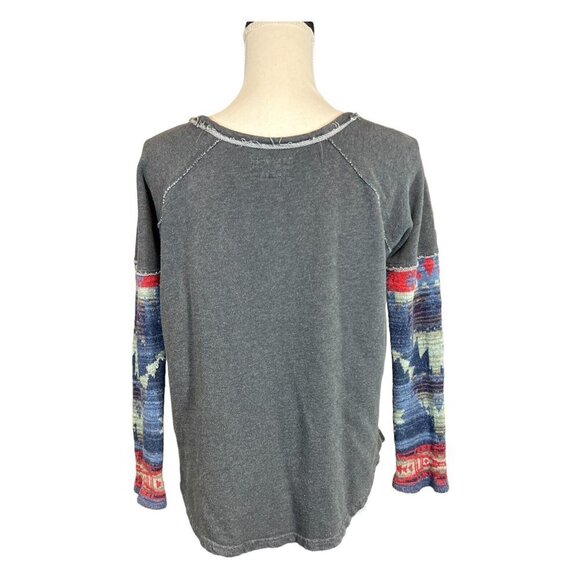 Ralph Lauren Denim and Supply Womens Small P Gray Aztec Sweater Sleeve Sweatshir - Picture 3 of 7